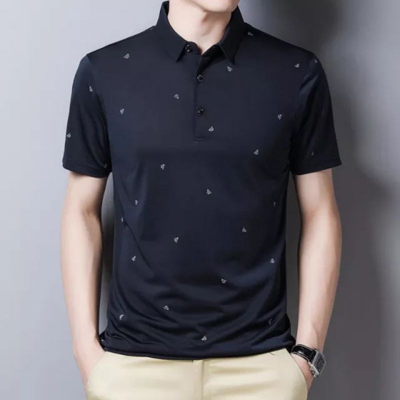 Σχεδιαστής Ice Silk Cotton Polo Πουκάμισο