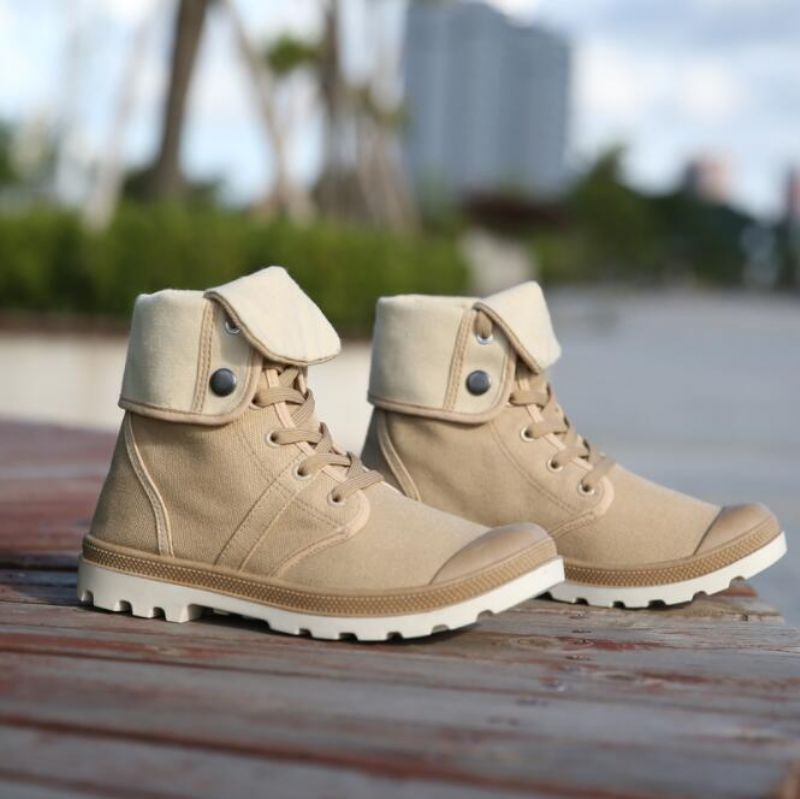 Casual Καμβά Lace Up Μπότες