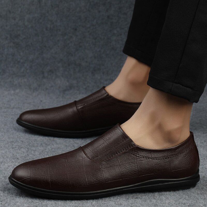 Μοκασίνια Slipons Από Γνήσιο Δέρμα